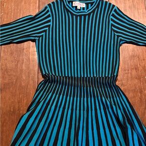 NWT Nanette Lepore Striped Blue and Black Dress 👗 Medium